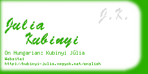 julia kubinyi business card